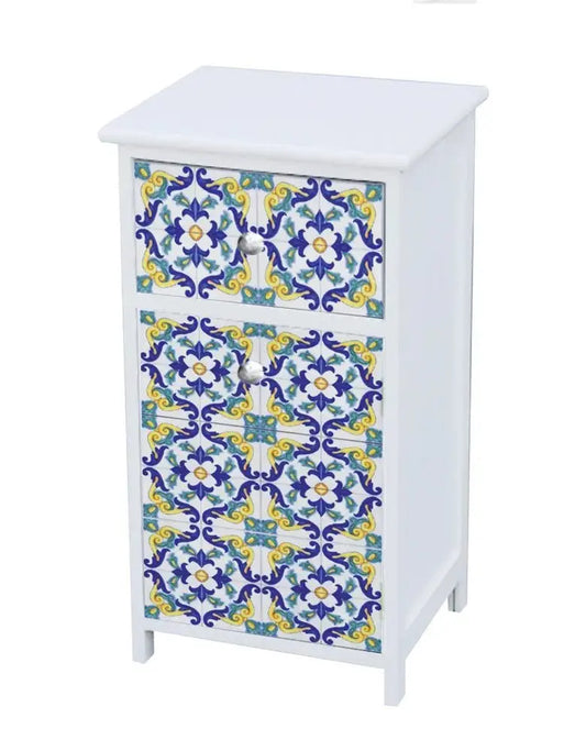 Mobile 1 cassetto + 1 anta 35x30x71h decoro Vietri Cassettiere Hobby Shop Solution   