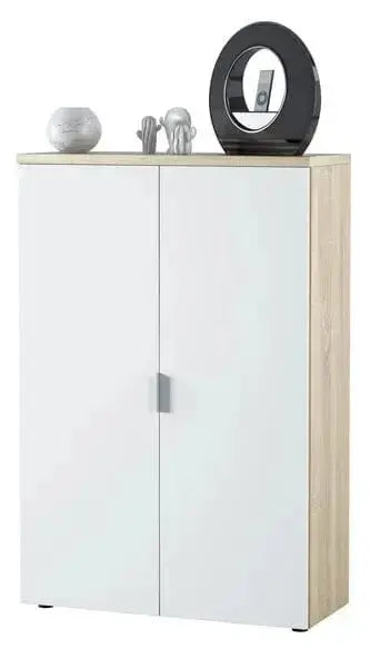Mobile 2 Ante Bianco e Rovere Canadian 80x33x119 cm Cassettiere FORES   