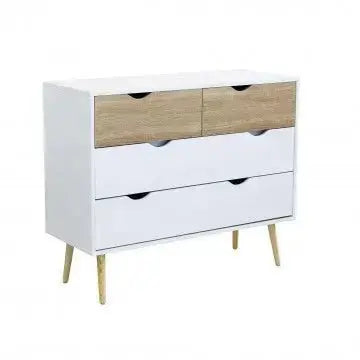 Mobile Terence: Legno Bianco e Naturale, cm 99x39x82 Buffet e credenze Hobby Shop Solution   