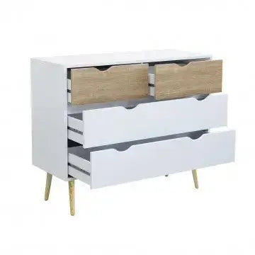 Mobile Terence: Legno Bianco e Naturale, cm 99x39x82 Buffet e credenze Hobby Shop Solution   