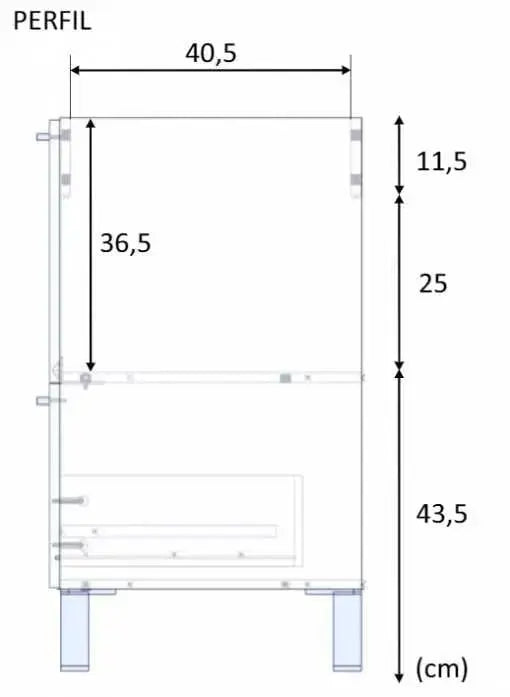 Vista laterale del mobile bagno Vandelia 80x45x80 cm in rovere alaska con misure dettagliate, perfetto per organizzare gli interni del bagno.
