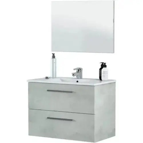 Mobile Bagno Sospeso Aruba 80x57x45 cm in Cemento: Design Moderno e Resistenza Set di mobili per bagno FORES   