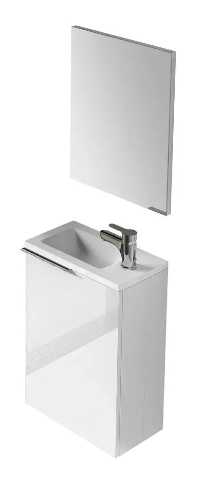 Mobile bagno con lavabo cm.40x22x58h 1anta con sportello laccato bianco Set di mobili per bagno Hobby Shop Solution   