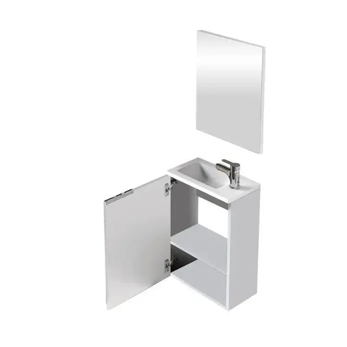 Mobile bagno con lavabo cm.40x22x58h 1anta con sportello laccato bianco Set di mobili per bagno Hobby Shop Solution   