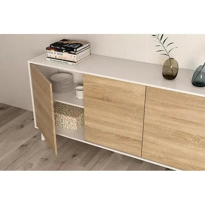 Mobile credenza 3 ante 154x41x75h bianco lucido canadian Buffet e credenze FORES   