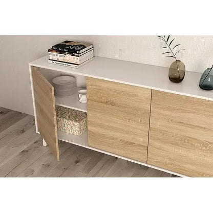 Mobile credenza 3 ante 154x41x75h bianco lucido canadian Buffet e credenze FORES   