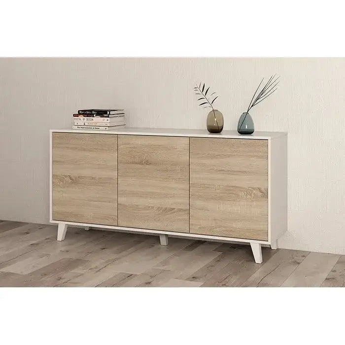 Mobile credenza 3 ante 154x41x75h bianco lucido canadian Buffet e credenze FORES   