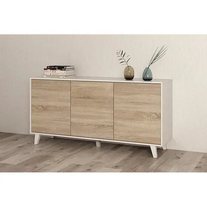 Mobile credenza 3 ante 154x41x75h bianco lucido canadian Buffet e credenze FORES   