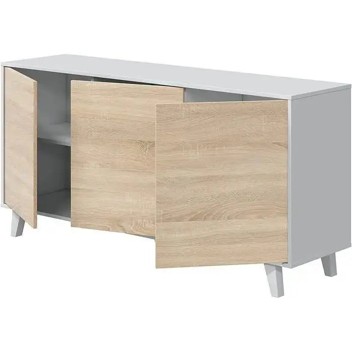 Mobile credenza 3 ante 154x41x75h bianco lucido canadian Buffet e credenze FORES   