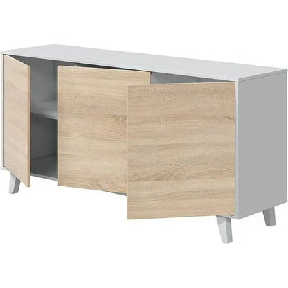 Mobile credenza 3 ante 154x41x75h bianco lucido canadian Buffet e credenze FORES   