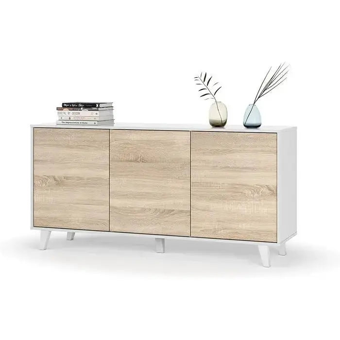 Mobile credenza 3 ante 154x41x75h bianco lucido canadian Buffet e credenze FORES   