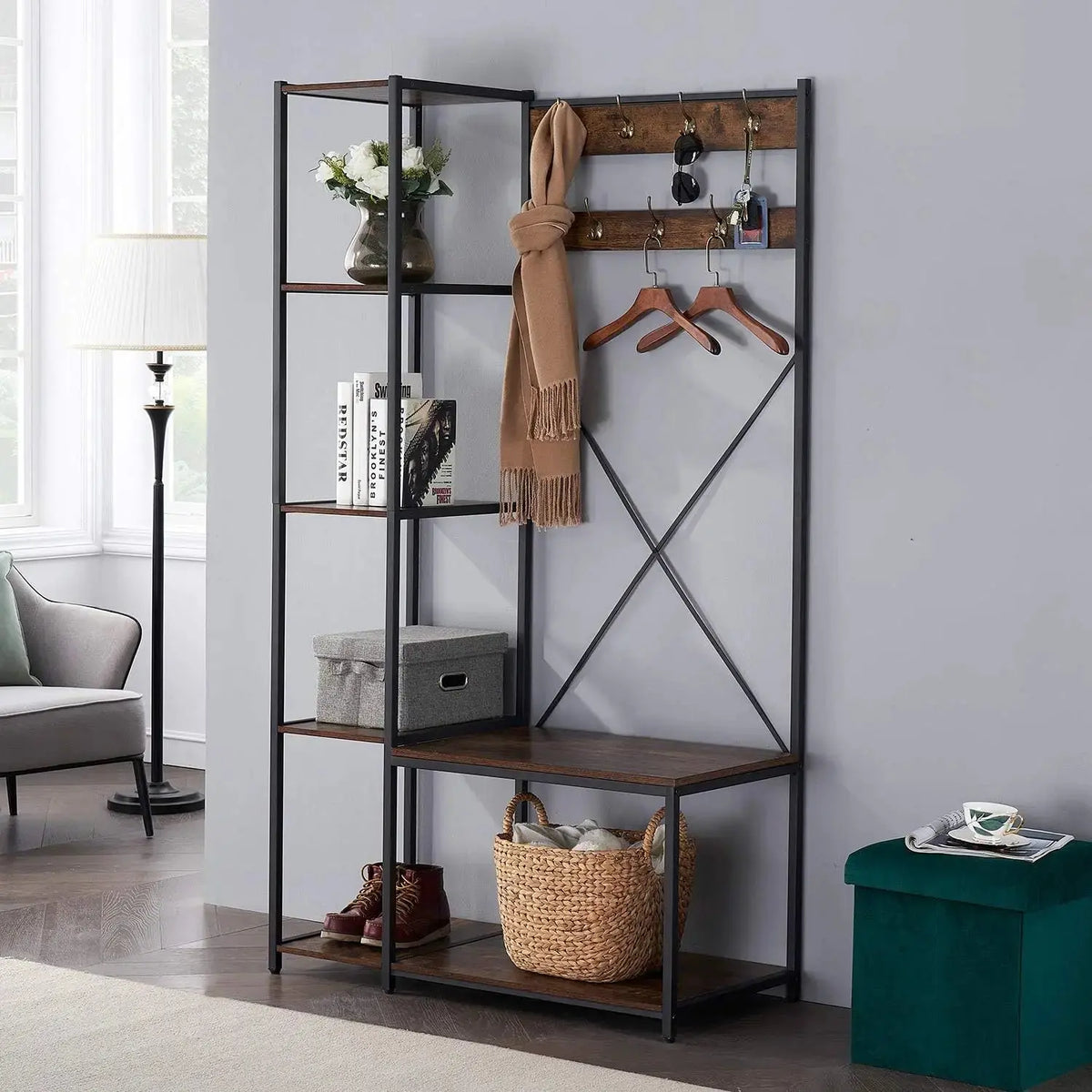 Mobile ingresso industrial  110x40x180h Cassapanche e panche per ingressi Hobby Shop Solution   