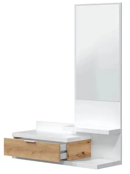 Mobile ingresso sospeso con specchio rovere nodi-bianco Cassapanche e panche per ingressi Hobby Shop Solution   