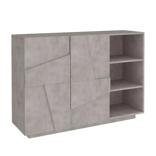Mobile Multiuso con 2 Ante Battenti e 3 Vani Giorno in Cemento PING Moderna Mobili Italy Web forniture   