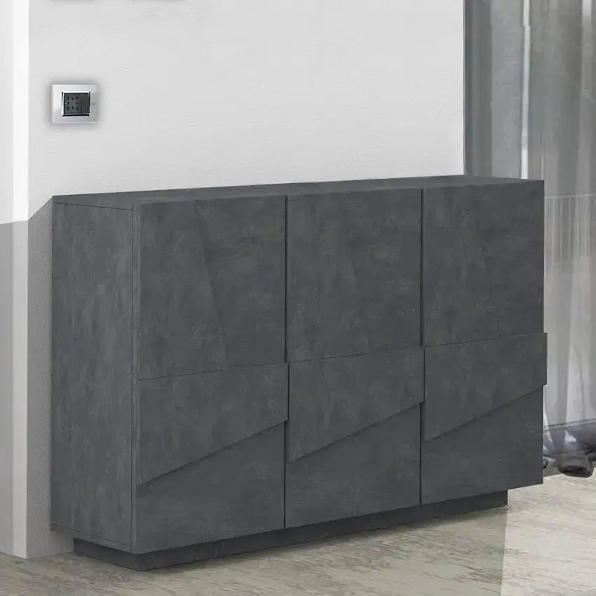 Mobile Multiuso PING - Moderno Armadio con 3 Ante Battenti in Ardesia Mobili Italy Web forniture   