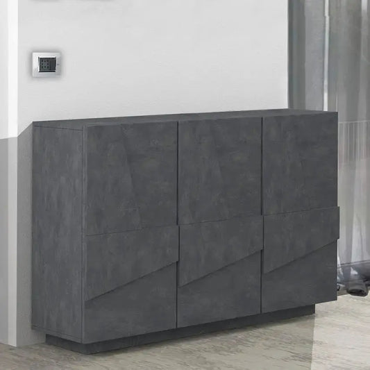 Mobile Multiuso PING - Moderno Armadio con 3 Ante Battenti in Ardesia Mobili Italy Web forniture   