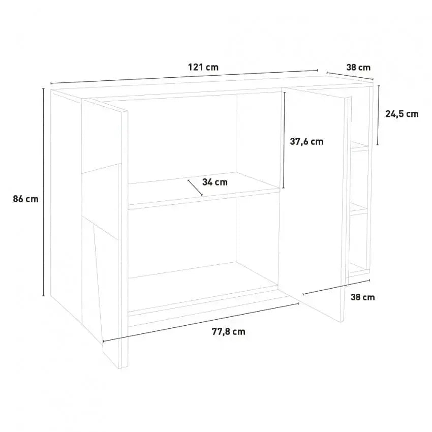 Mobile Multiuso PING - Moderno Armadio con 3 Ante Battenti in Ardesia Mobili Italy Web forniture   