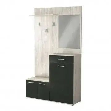 Mobile per Entrata Smeraldo Pino Chiaro e Antracite, cm 115x35x197 Cassapanche e panche per ingressi Hobby Shop Solution   