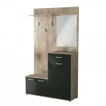 Mobile per Entrata Smeraldo Rovere Chiaro e Antracite, cm 115x35x197 Cassapanche e panche per ingressi Hobby Shop Solution   