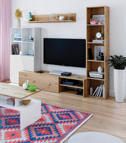 Mobile soggiorno Lyra rovere nodi-bianco artik cm 241x41x180h  Hobby Shop Solution   