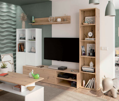 Mobile soggiorno Lyra rovere nodi-bianco artik cm 241x41x180h  Hobby Shop Solution   