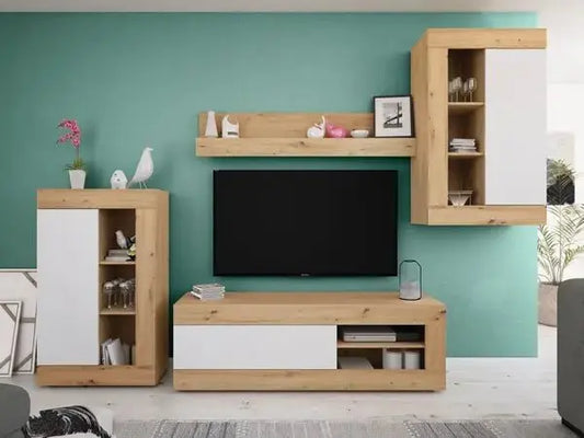 Mobile soggiorno TV modulare Rovere Nodi-Bianco Artik Mobili TV Hobby Shop Solution   