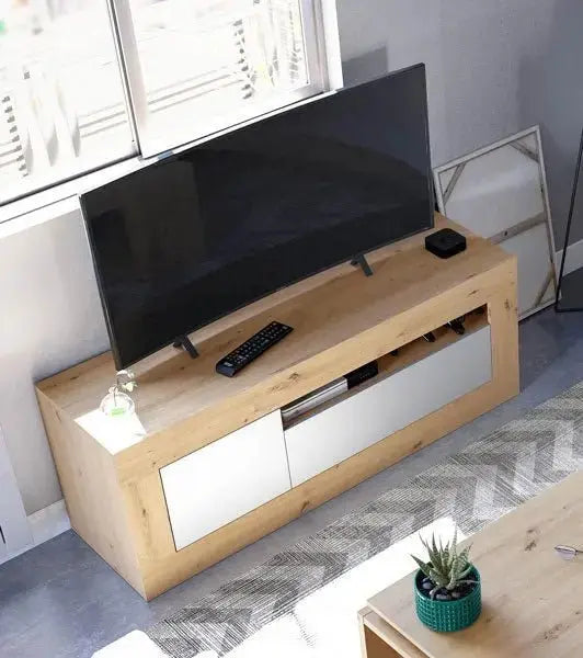 Mobile tv 2 ante Rovere Nodi-Bianco Artik Mobili TV Hobby Shop Solution   