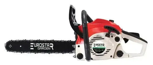 Motosega a scoppio professionale 37,2cc Garden Pro con lama da 40 cm, design ergonomico, lubrificazione automatica e freno a catena.