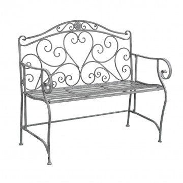 Panca in acciaio verniciato bianco ossidato, 103x54x95 cm, peso 10 kg