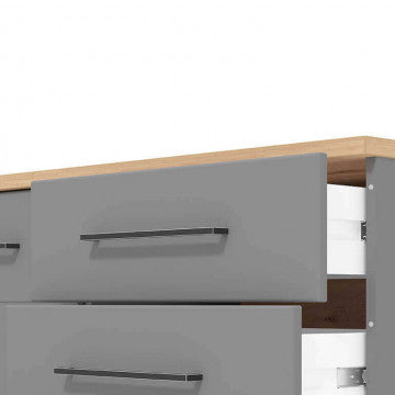 Mobile Lisabon rovere artigiano e grigio grafite 161,5x40x84 cm