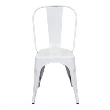 Sedia struttura metallo seduta metallo bianca 35x45x85 cm peso 4 kg