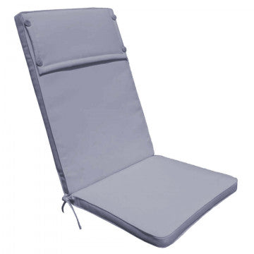 Cuscino sfoderabile in poliestere idrorepellente grigio 113x49 cm