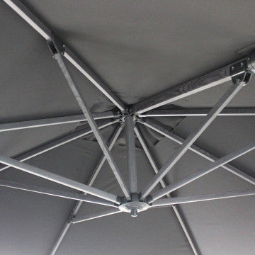 Ombrellone rettangolare grigio 400x300 cm, palo girevole alluminio