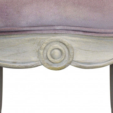 Poltrona struttura legno rivestimento velluto rosa 61x61x71 cm
