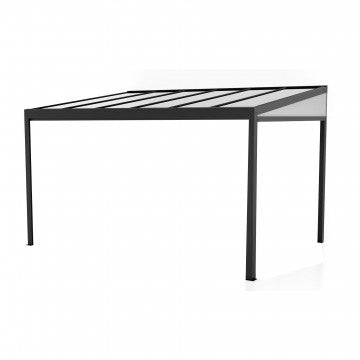 Veranda addossata copertura policarbonato 430x300x270 cm laterale vetro
