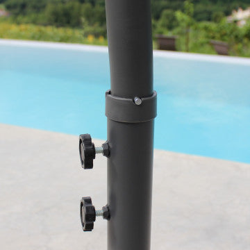 Ombrellone rettangolare 2x3 metri telo grigio chiaro poliestere
