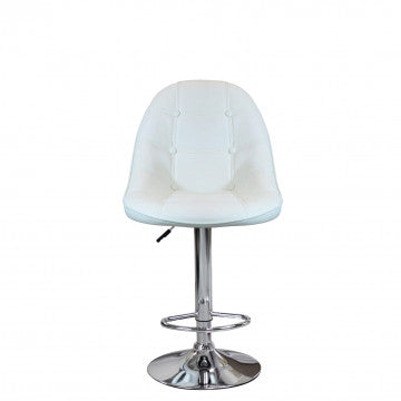 Sgabello regolabile in metallo e ecopelle, altezza 95-116 cm