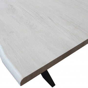 Tavolo rettangolare piano melaminico effetto pietra grigia struttura metallo 160x90