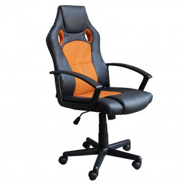 Poltrona gaming in poliuretano rosso nero, 61x65x104-113,5 cm