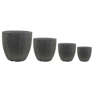 Set 4 vasi fibra argilla grigia dimensioni assortite 44x44x43 cm