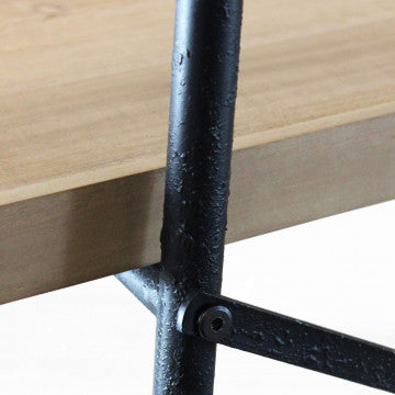 Mobile ferro e legno con 4 ripiani 145x44x176 cm, peso 14,9 kg