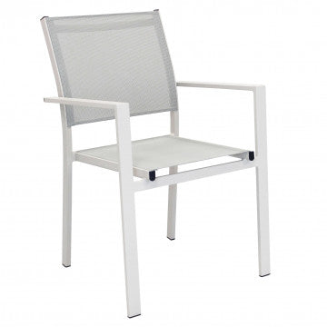 Poltrona struttura alluminio seduta textilene 2x1 55x58x85 cm