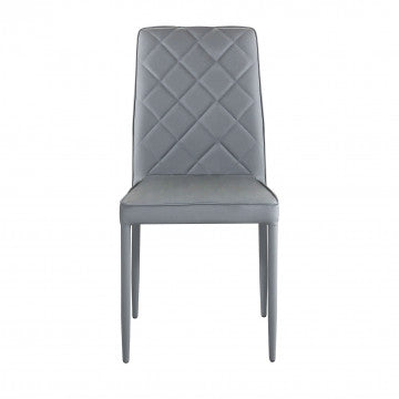 Sedia struttura acciaio seduta ecopelle grigio chiaro h91 cm