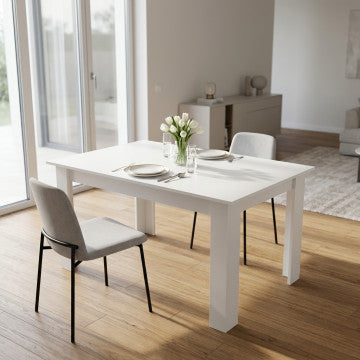 Tavolo allungabile legno truciolare bianco 160-200x90x75 cm