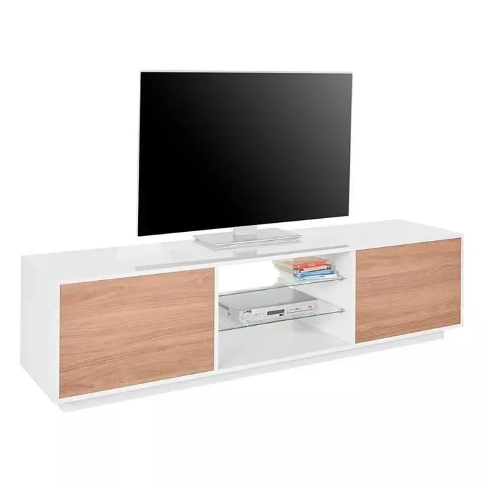 Lowboard Bloom 180 Bianco Laccato/Noce Caracalla - Porta TV 180 x 41,4 x 46 cm Porta tv Italy Web forniture   
