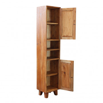 Mobiletto in legno di mogano, 35×30×170 cm, finitura marrone