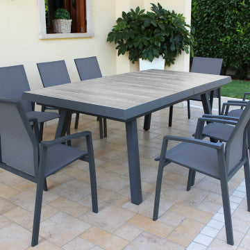 Tavolo allungabile 205/265 x 105 cm struttura alluminio piano ceramica