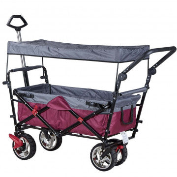 Carrello con tettuccio struttura acciaio tessuto oxford ruote 20,5 cm