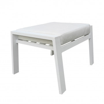 Poggiapiedi in alluminio verniciato con cuscino 56x65x41 cm