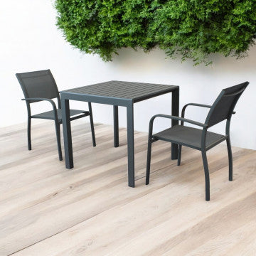 Tavolo in alluminio verniciato, struttura 80x80 cm, altezza 89,5 cm